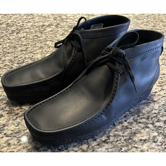 NEW CLARKS Collection Men's Shacre Boot Extreme Comfort Black Leather Size 13 M - Picture 1 of 16